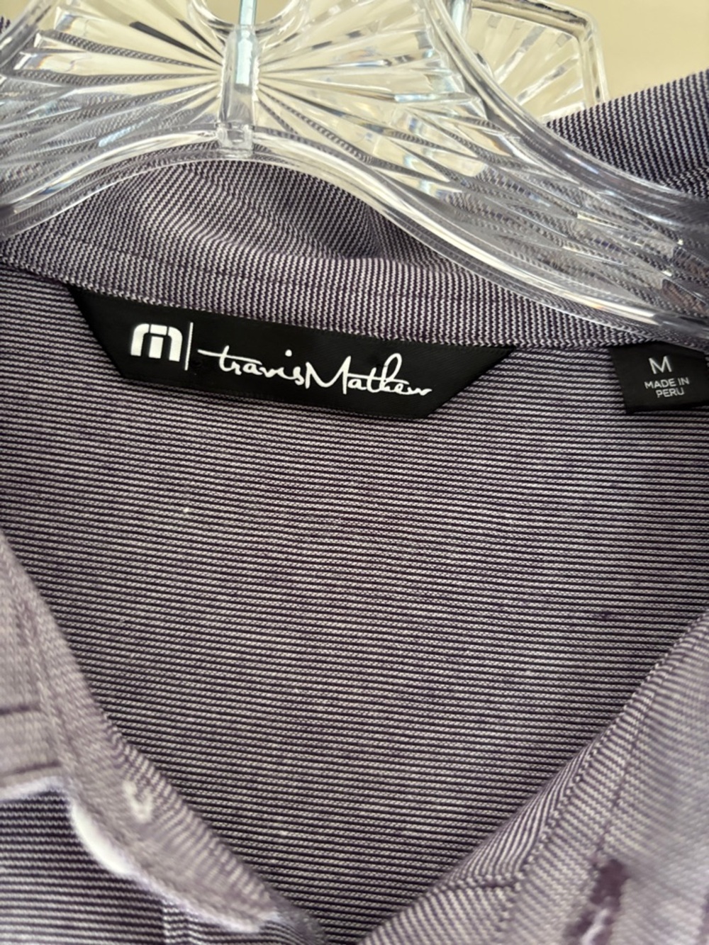 TRAVIS MATTHEW Men's Polo - Light Heather Purple Size Medium - Picture 4 of 6